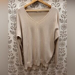Chic Beige V-Neck Sweater